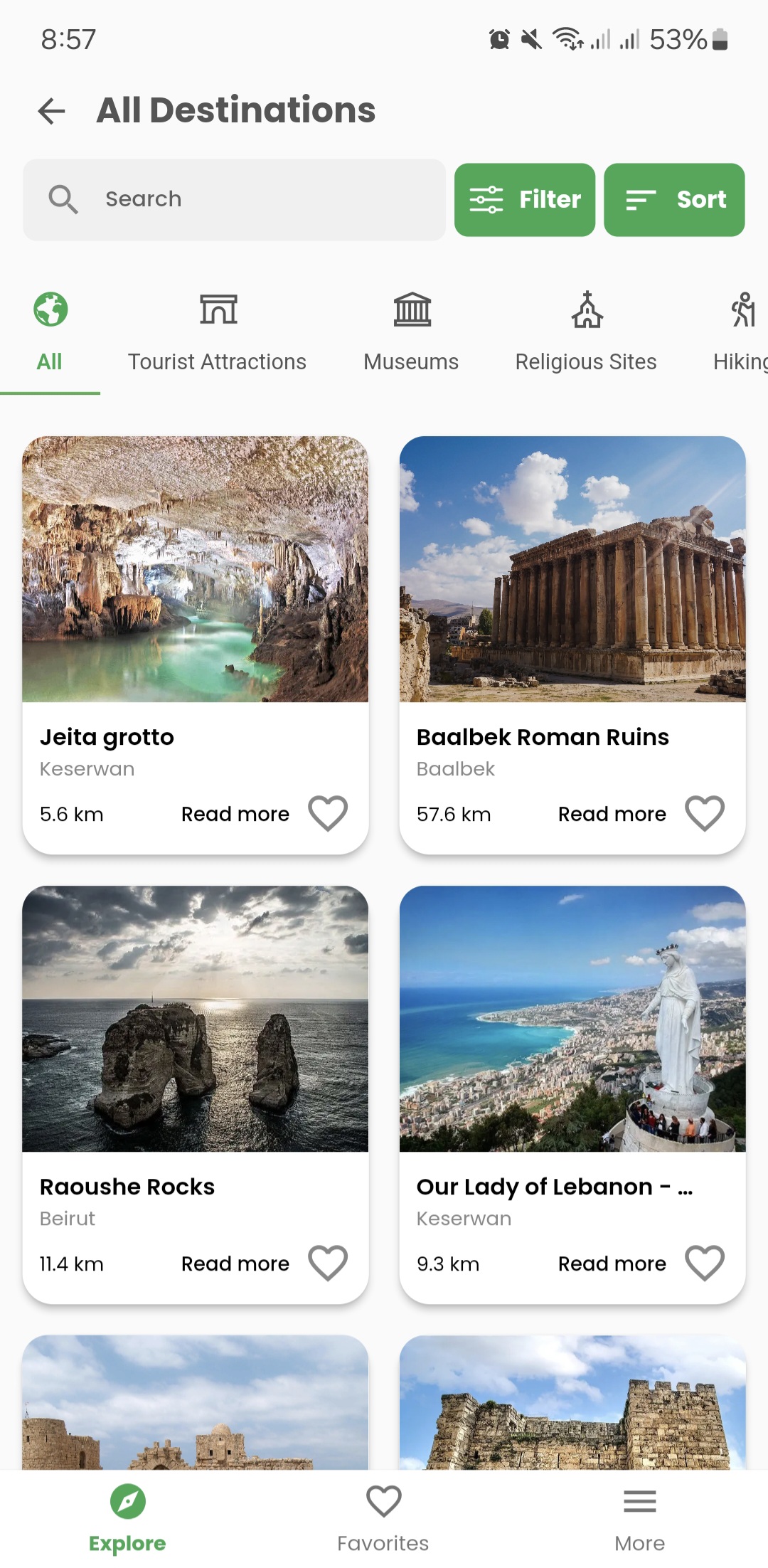 Destinations Screenshot