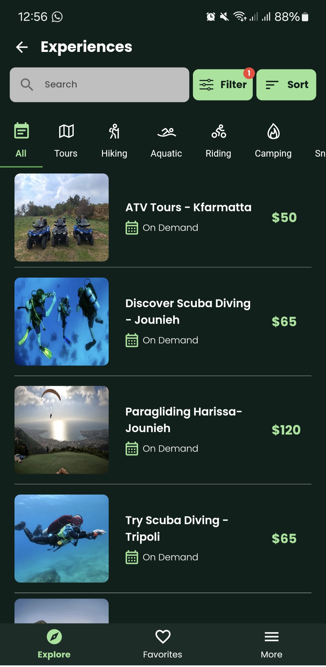 Destinations Screenshot
