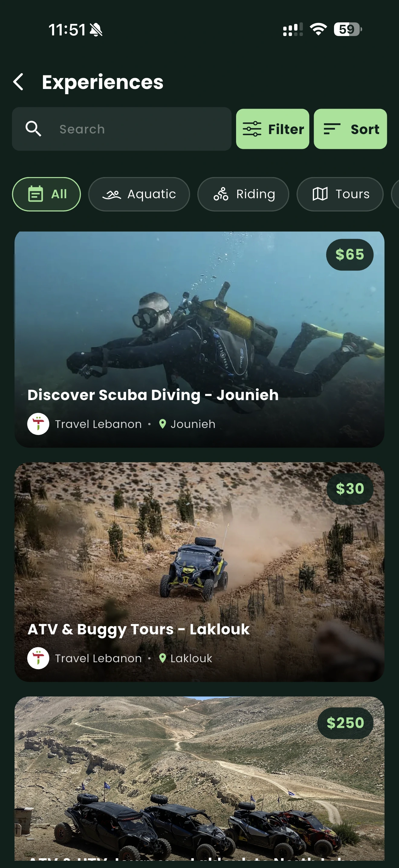 Destinations Screenshot