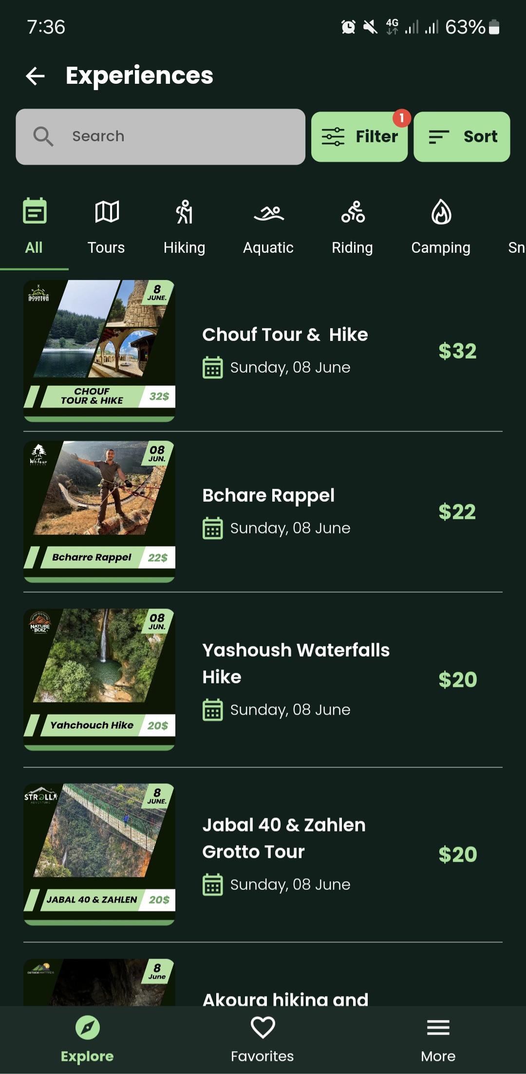 Destinations Screenshot